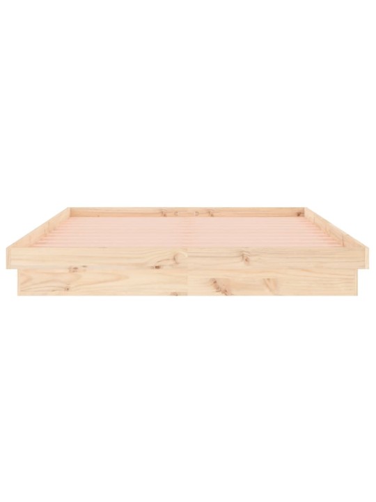 Rám postele s LED světlem 135 x 190 cm Double masivní dřevo
