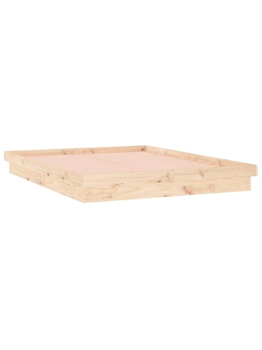 Rám postele s LED světlem 140 x 190 cm masivní dřevo