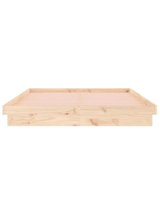 Rám postele s LED světlem 140 x 190 cm masivní dřevo