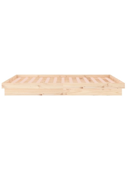 Rám postele s LED světlem 140 x 190 cm masivní dřevo
