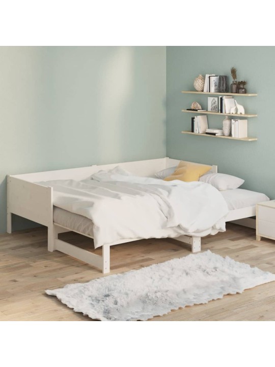 Výsuvná postel bílá masivní borovice 2x (80 x 200) cm