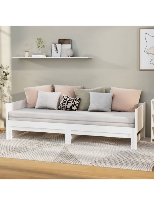 Výsuvná postel bílá masivní borovice 2x (80 x 200) cm
