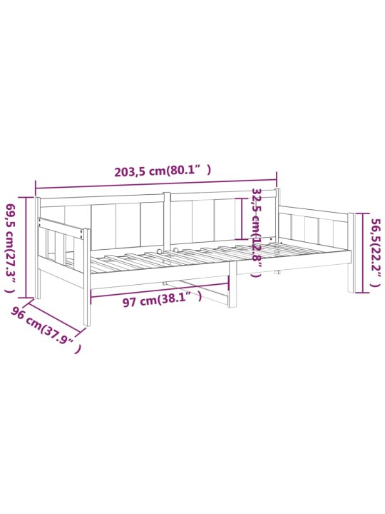 Válenda medově hnědá masivní borové dřevo 90 x 200 cm