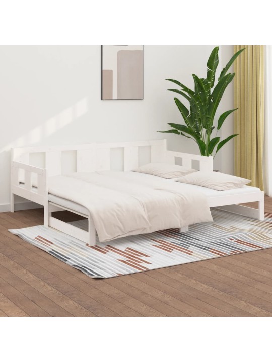 Výsuvná postel bílá masivní borovice 2x (90 x 200) cm