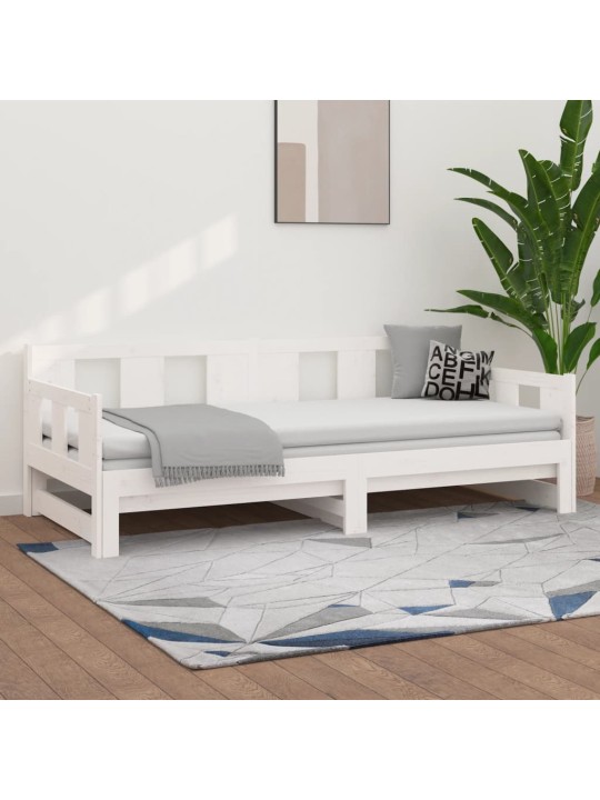 Výsuvná postel bílá masivní borovice 2x (90 x 200) cm
