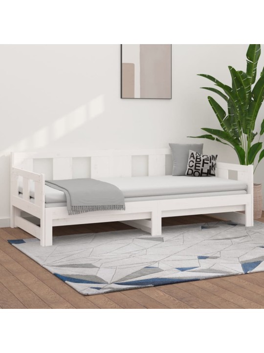 Výsuvná postel bílá masivní borovice 2x (80 x 200) cm