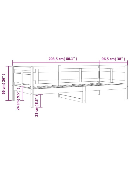 Válenda šedá masivní borové dřevo 90 x 200 cm