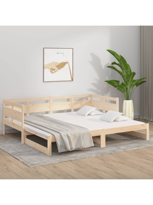 Výsuvná postel masivní borovice 2x (90 x 200) cm