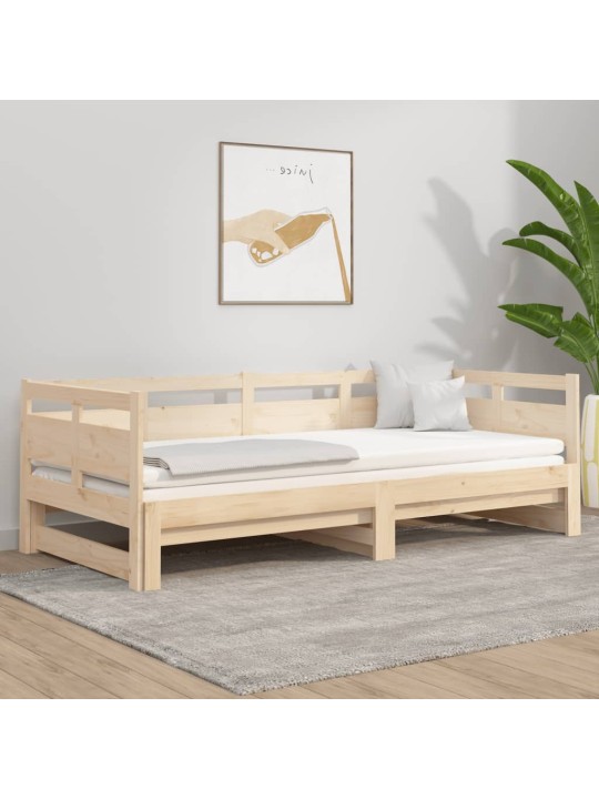 Výsuvná postel masivní borovice 2x (90 x 200) cm