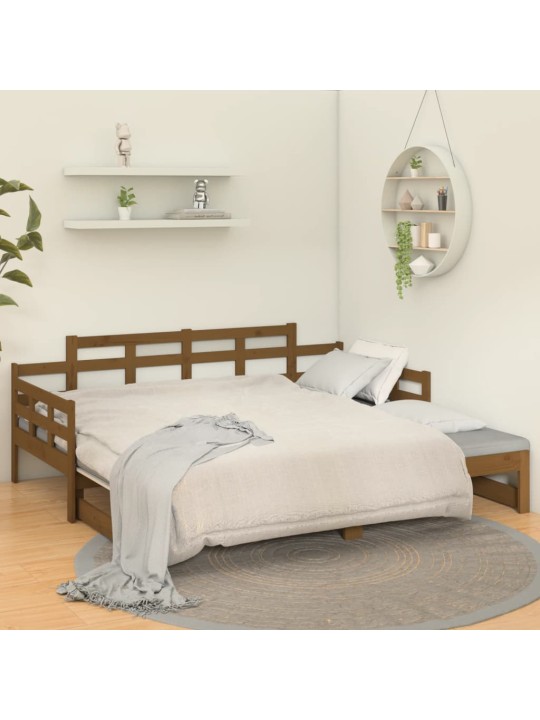 Výsuvná postel medově hnědá masivní borovice 2x (90 x 200) cm