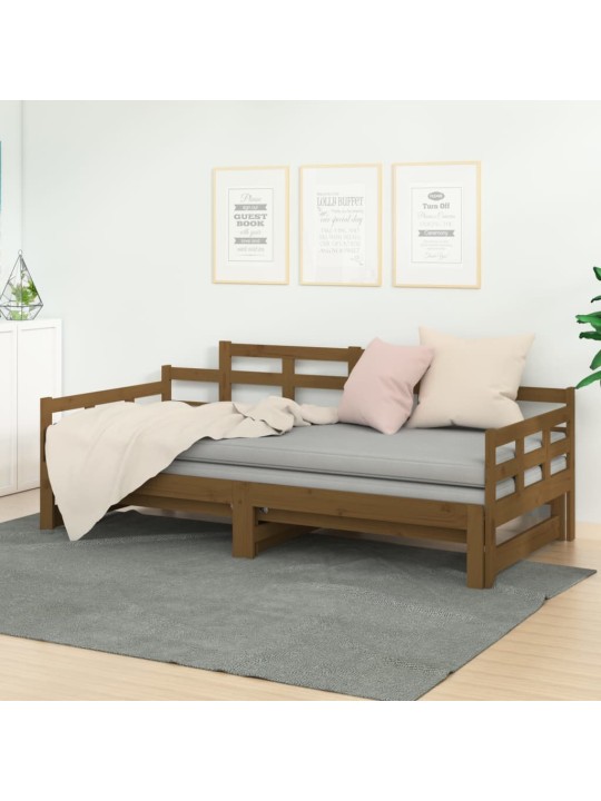Výsuvná postel medově hnědá masivní borovice 2x (90 x 200) cm