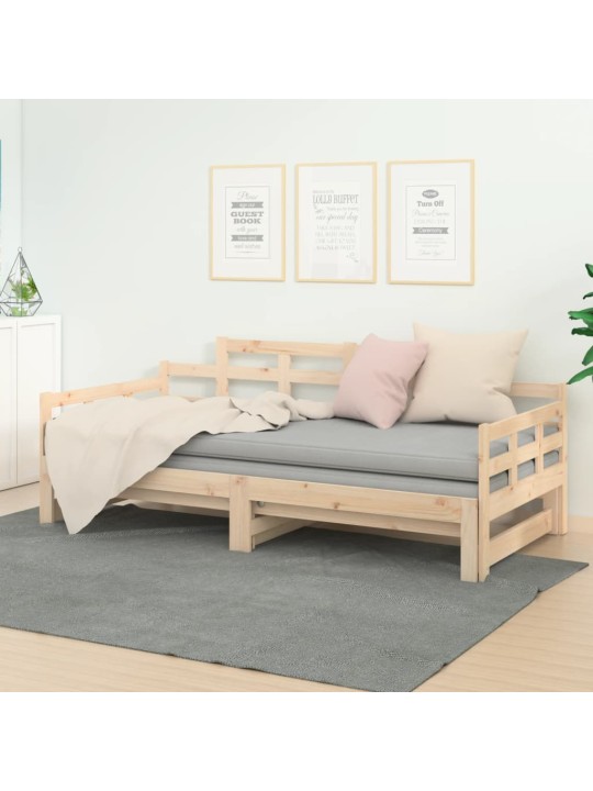 Výsuvná postel masivní borovice 2x (80 x 200) cm