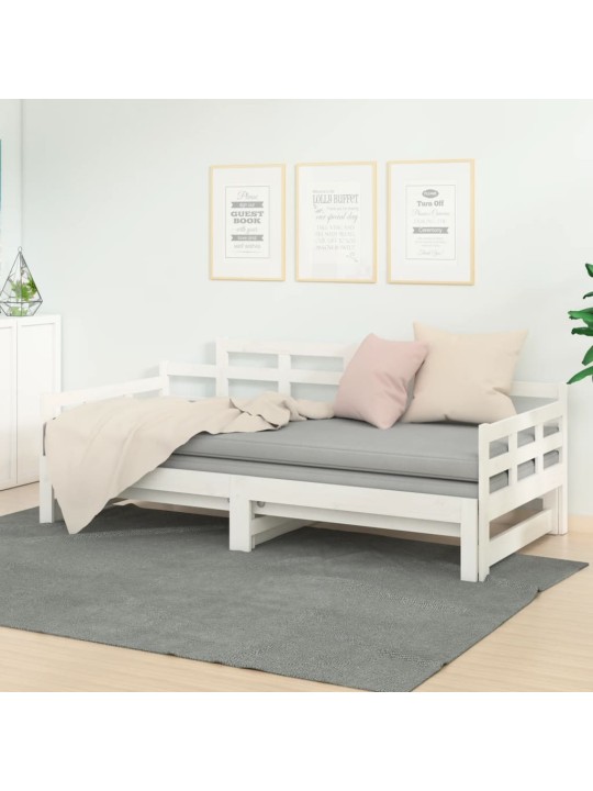 Výsuvná postel bílá masivní borovice 2x (80 x 200) cm