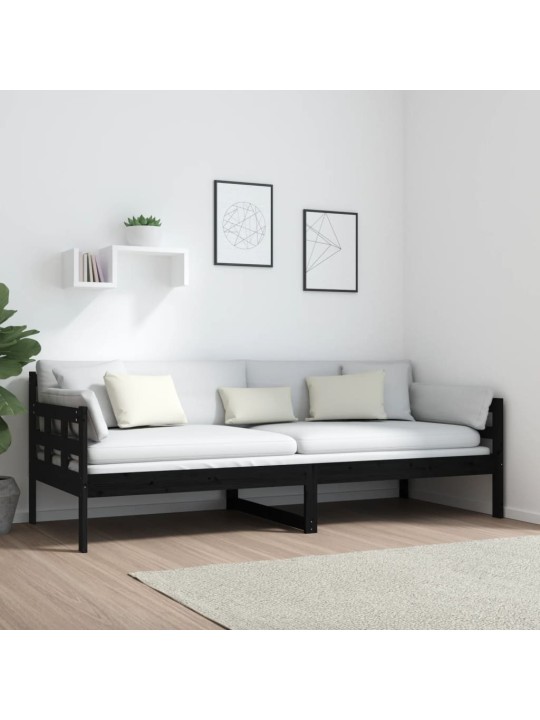 Válenda černá masivní borové dřevo 80 x 200 cm