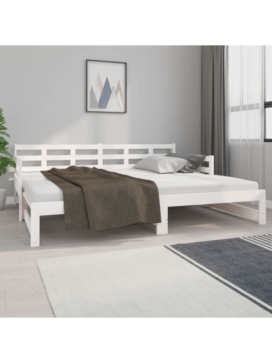Výsuvná válenda bílá masivní borovice 2 x (90 x 200) cm