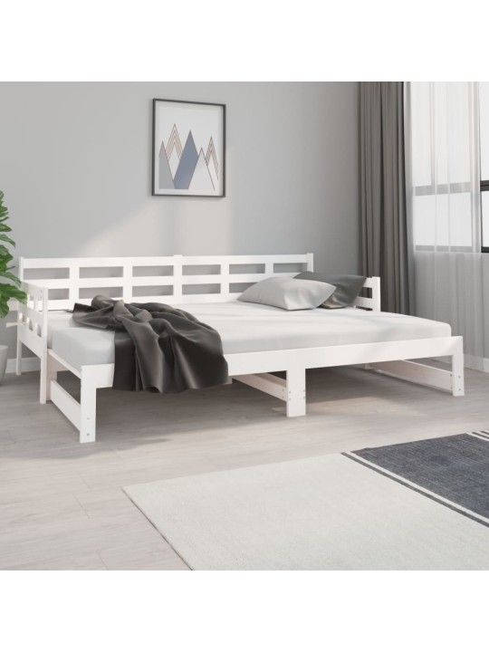 Výsuvná postel bílá masivní borovice 2x (80 x 200) cm