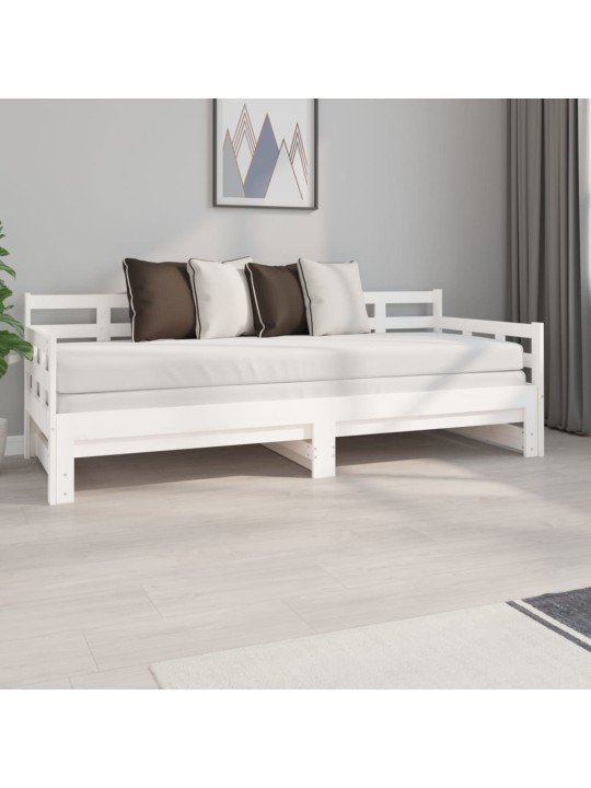 Výsuvná postel bílá masivní borovice 2x (80 x 200) cm
