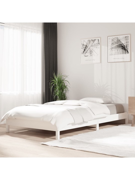 Stohovatelná postel bílá 90 x 190 cm masivní borovice