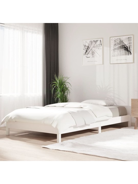 Stohovatelná postel bílá 75 x 190 cm masivní borovice