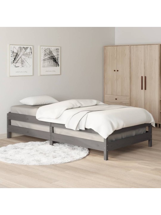 Stohovatelná postel šedá 75 x 190 cm masivní borovice