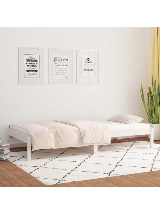 Válenda bez matrace bílá 90 x 200 cm masivní borovice