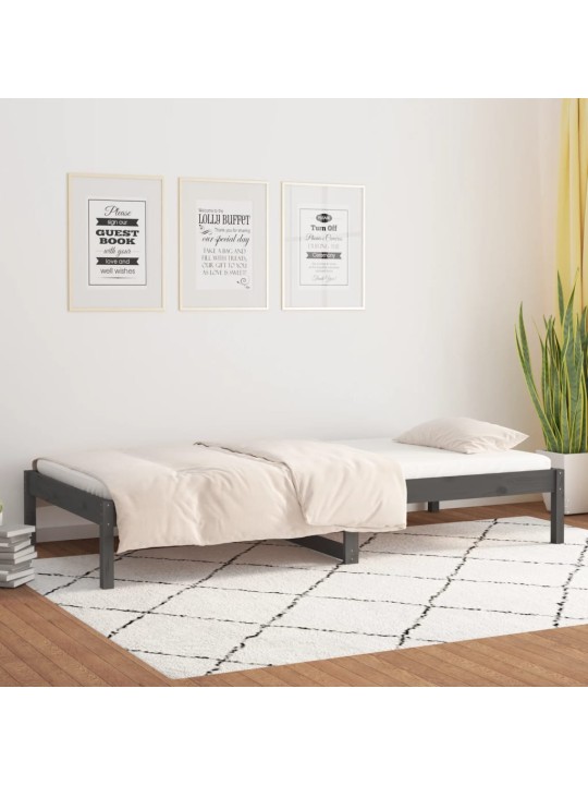 Válenda šedá 90 x 190 cm Single masivní borové dřevo