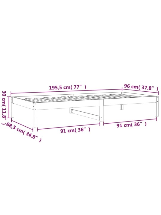Válenda šedá 90 x 190 cm Single masivní borové dřevo