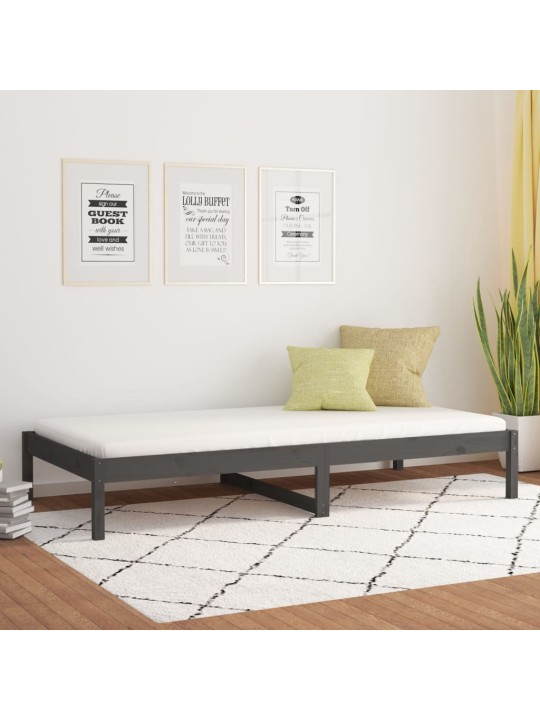 Válenda šedá 90 x 190 cm Single masivní borové dřevo