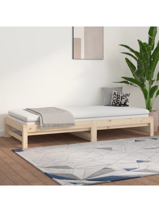 Výsuvná postel 2x (80 x 200) cm masivní borové dřevo