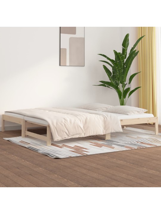 Výsuvná postel 2x (80 x 200) cm masivní borové dřevo