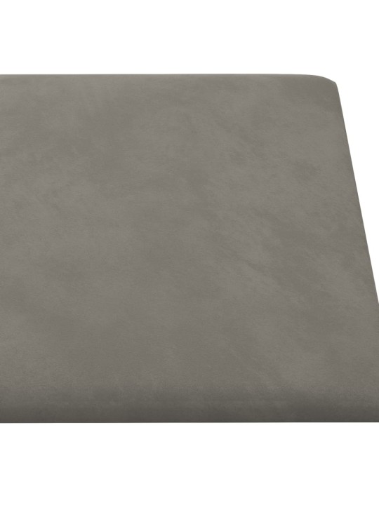 Nástěnné panely 12 ks světle šedé 60 x 30 cm samet 2,16 m²