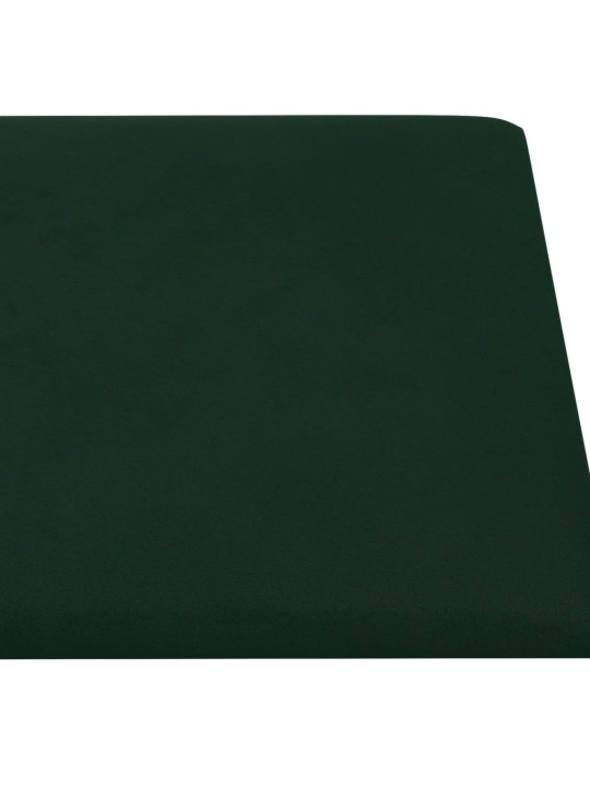 Nástěnné panely 12 ks tmavě zelené 60 x 30 cm samet 2,16 m²