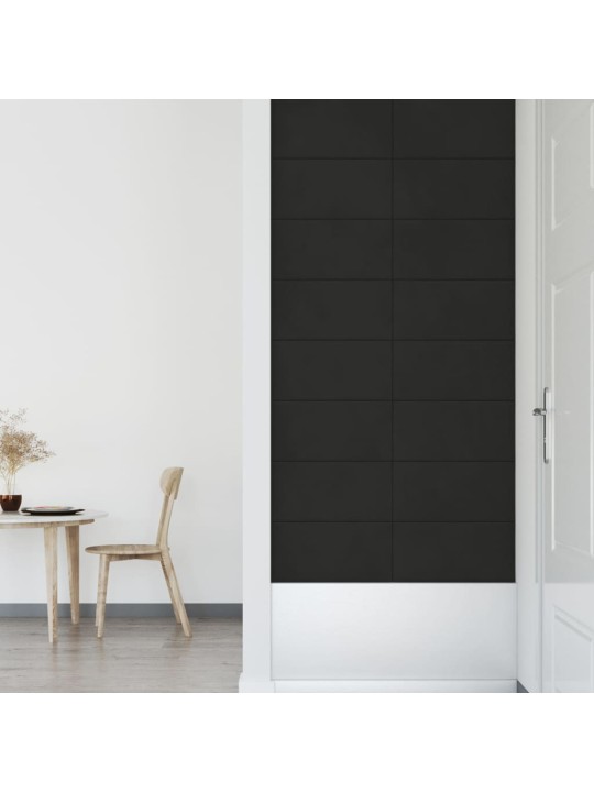 Nástěnné panely 12 ks černé 60 x 30 cm samet 2,16 m²