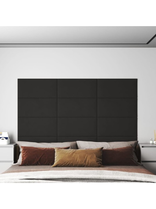 Nástěnné panely 12 ks černé 60 x 30 cm samet 2,16 m²