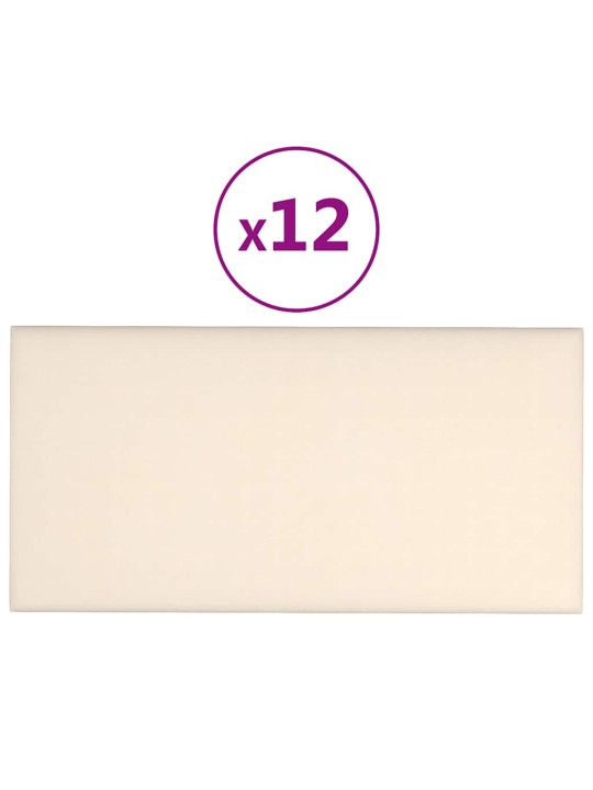 Nástěnné panely 12 ks krémové 60 x 30 cm samet 2,16 m²