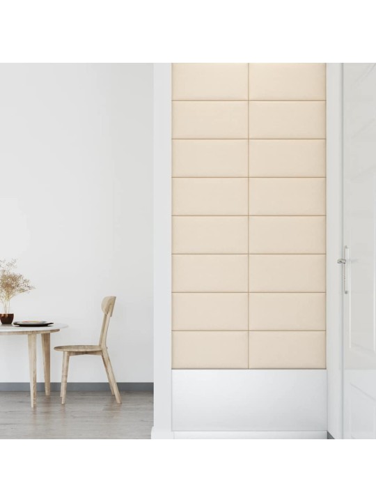 Nástěnné panely 12 ks krémové 60 x 30 cm samet 2,16 m²