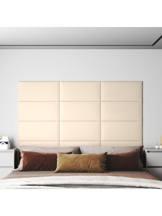Nástěnné panely 12 ks krémové 60 x 30 cm samet 2,16 m²