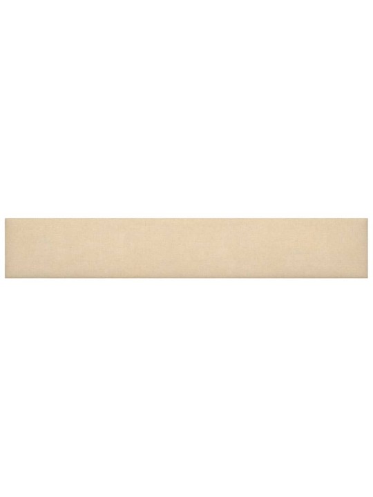 Nástěnné panely 12 ks krémové 90 x 15 cm textil 1,62 m²