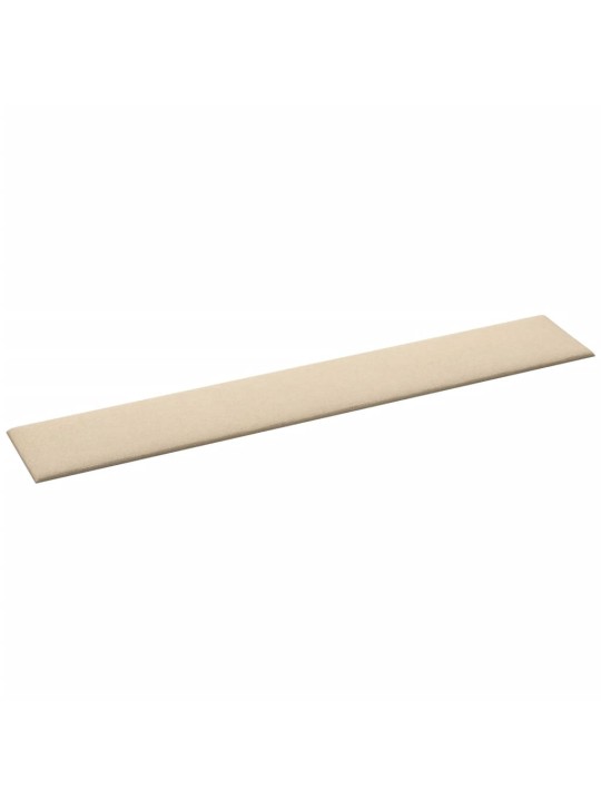 Nástěnné panely 12 ks krémové 90 x 15 cm textil 1,62 m²