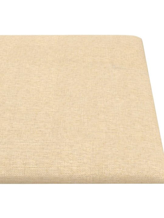 Nástěnné panely 12 ks krémové 90 x 15 cm textil 1,62 m²