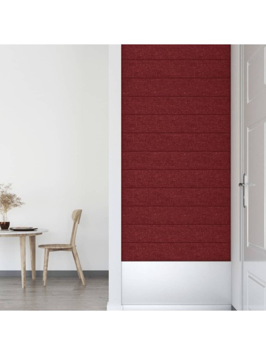 Nástěnné panely 12 ks vínové 90 x 15 cm textil 1,62 m²