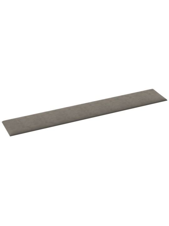 Nástěnné panely 12 ks světle šedé 90 x 15 cm samet 1,62 m²