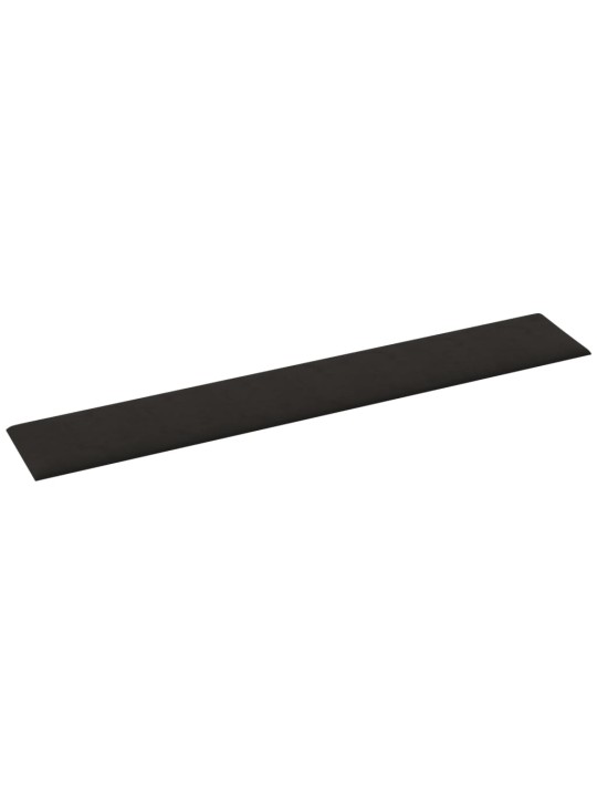 Nástěnné panely 12 ks černé 90 x 15 cm samet 1,62 m²