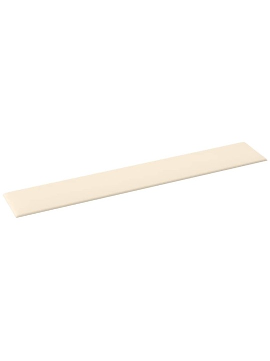 Nástěnné panely 12 ks krémové 90 x 15 cm samet 1,62 m²