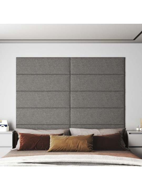 Nástěnné panely 12 ks světle šedé 90 x 30 cm textil 3,24 m²