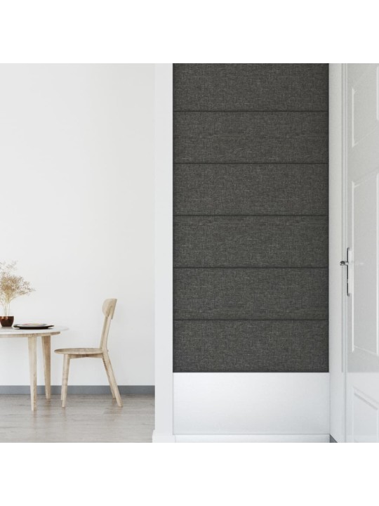 Nástěnné panely 12 ks tmavě šedé 90 x 30 cm textil 3,24 m²
