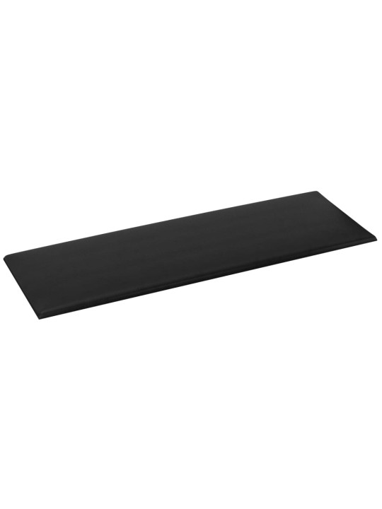 Nástěnné panely 12 ks černé 90 x 30 cm umělá kůže 3,24 m²