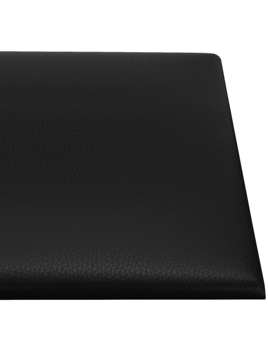 Nástěnné panely 12 ks černé 90 x 30 cm umělá kůže 3,24 m²