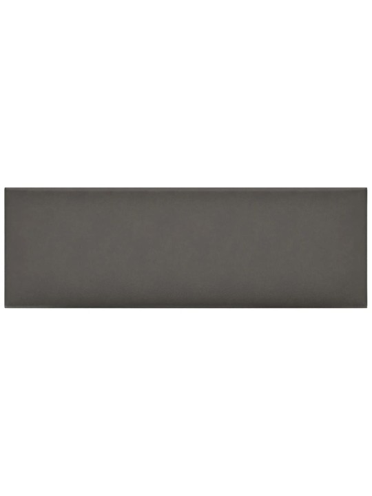 Nástěnné panely 12 ks šedé 90 x 30 cm umělá kůže 3,24 m²