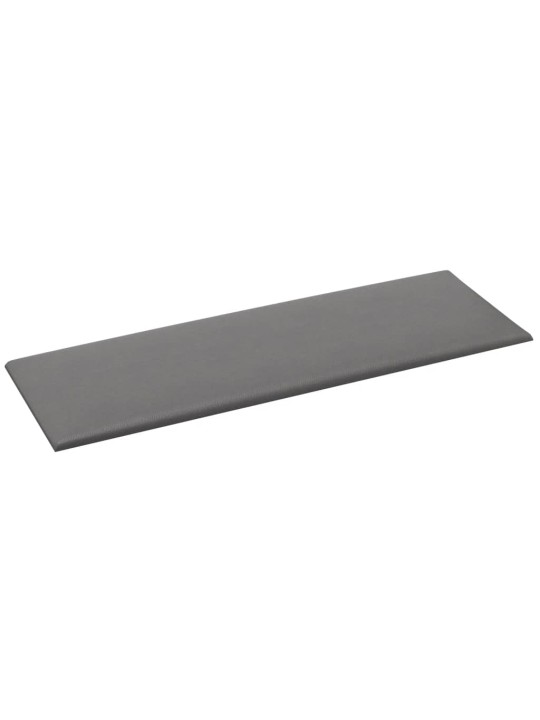 Nástěnné panely 12 ks šedé 90 x 30 cm umělá kůže 3,24 m²